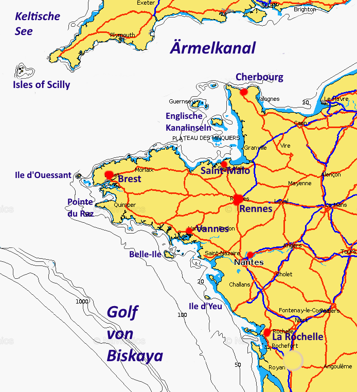 Karte Ärmelkanal Biskaya